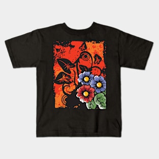 Abstract Floral Design Kids T-Shirt